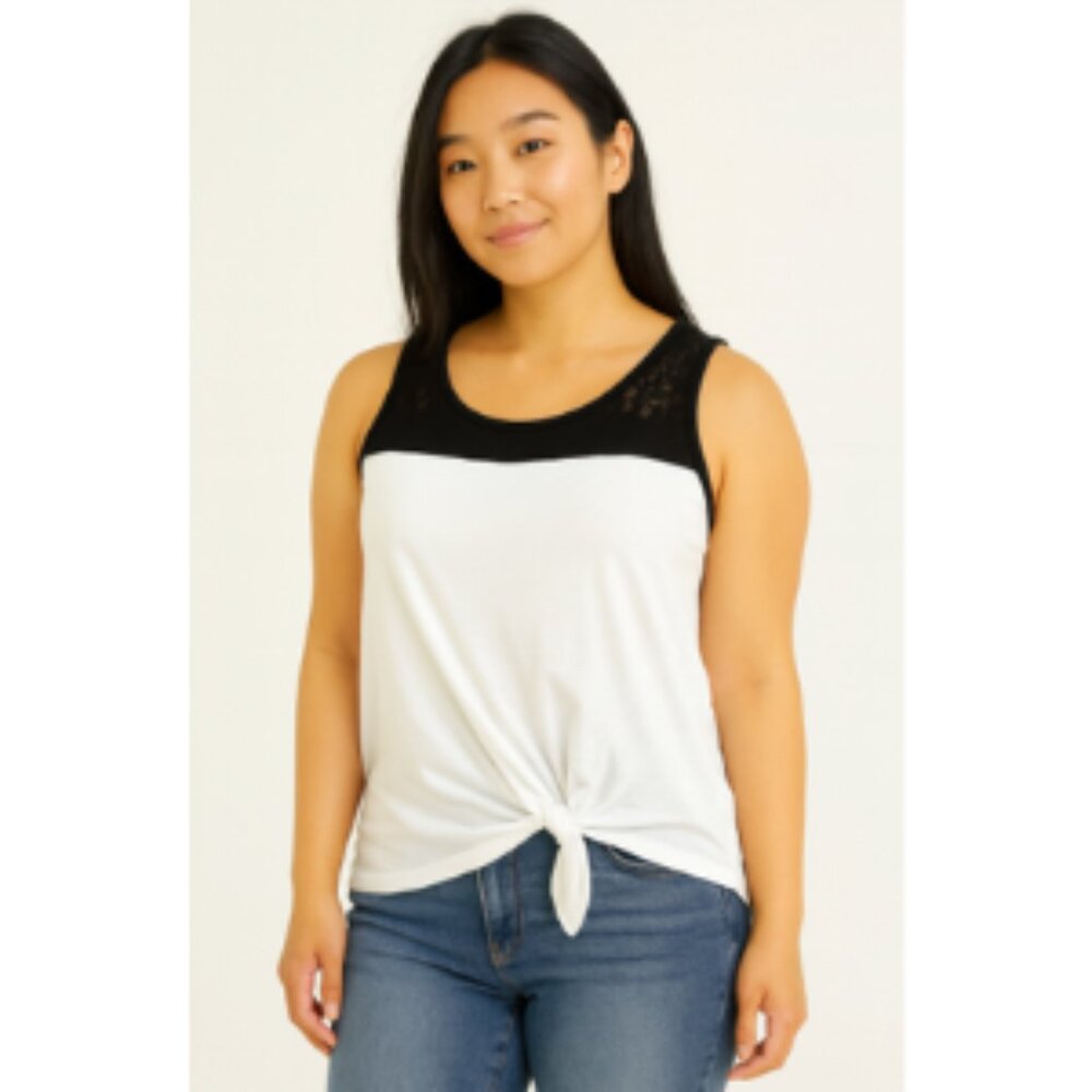 Old Navy Black and White Sleeveless Tank Top